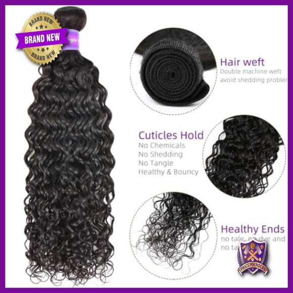 Brazilian Human Hair Extensions 3 Bundles Water Wave 18 20 22 Inches